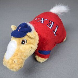 Y2K Texas Rangers Pillow Pet "Captain" Horse Mascot Baseball MLB 14" Throw EC